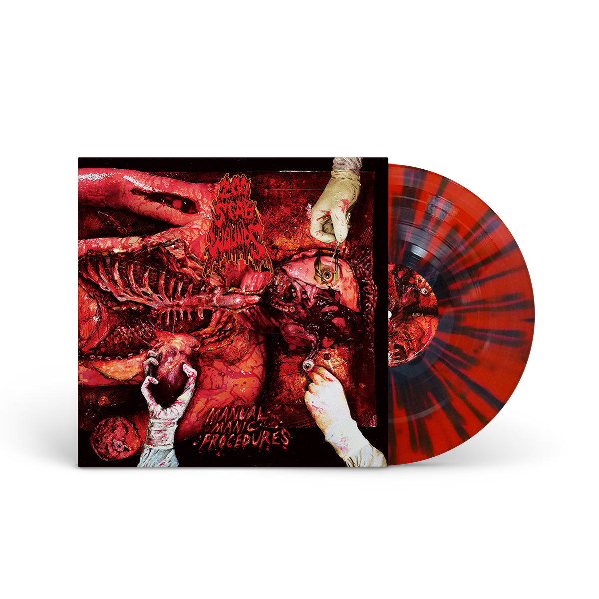 200 STAB WOUNDS "Manual Manic Procedures" LP BLOOD RED BLACK SPLATTER (EG EXCLUSIVE)