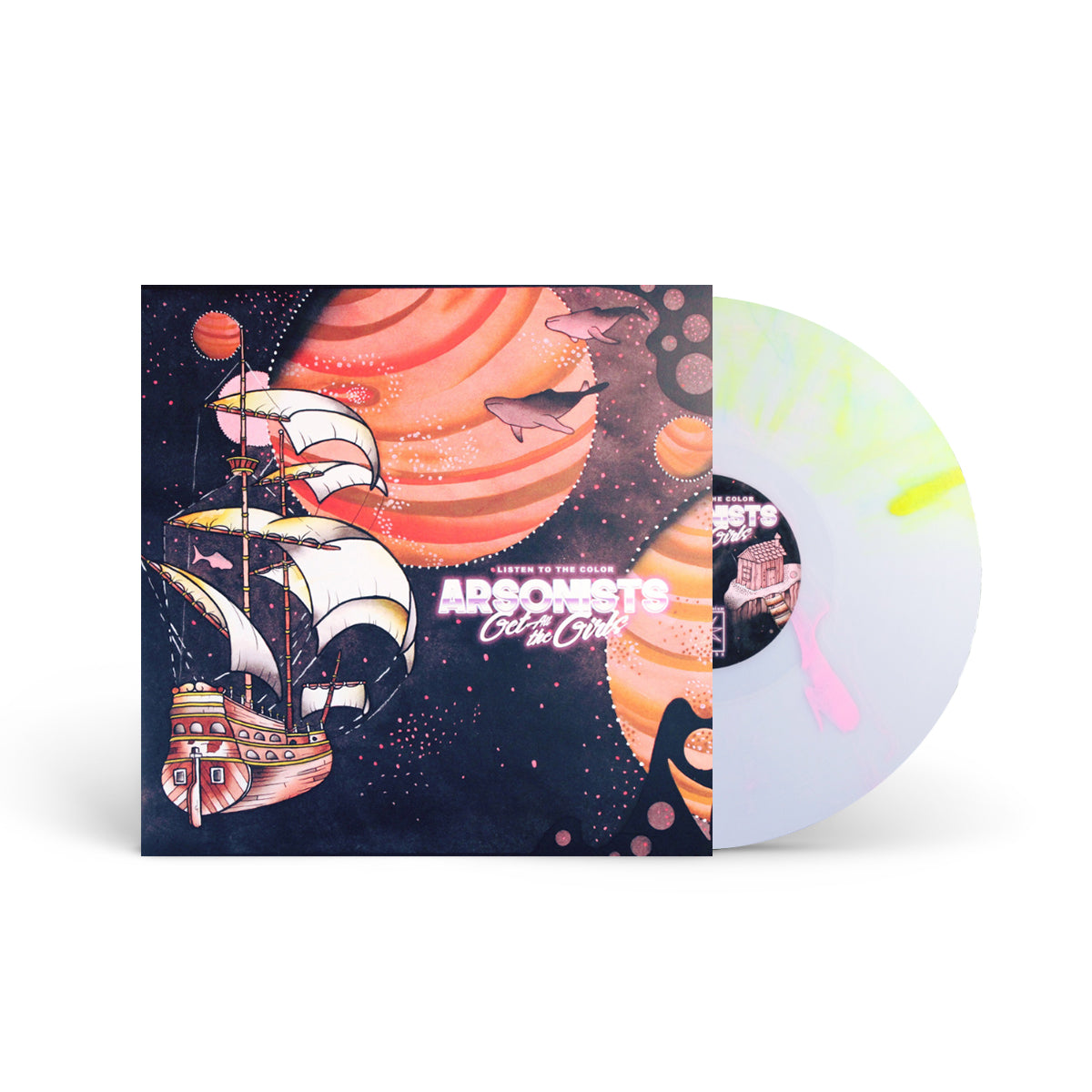 ARSONISTS GET ALL THE GIRLS "Listen To The Color" LP NATURAL W BLUE & GREEN PIGMENT SWIRL
