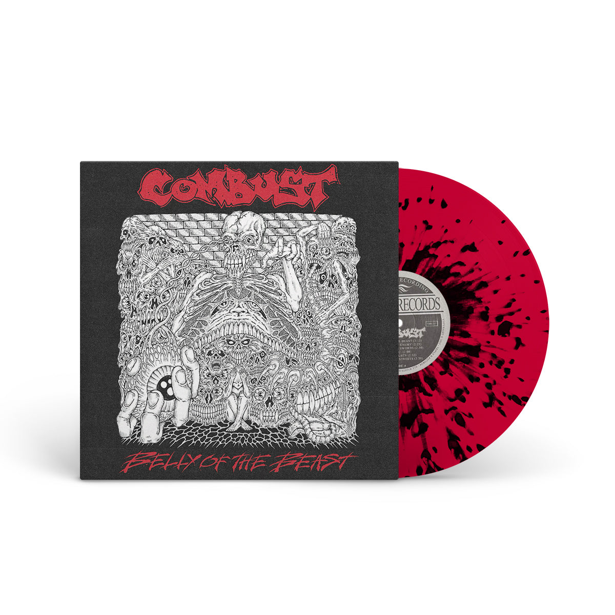 COMBUST "Belly Of The Beast" LP APPLE RED W BLACK SPLATTER