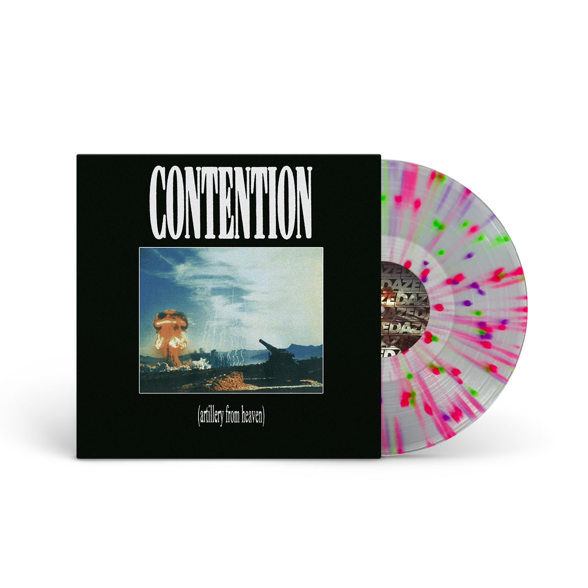 CONTENTION "Artillery From Heaven" LP NEON CELEBRATION SPLATTER