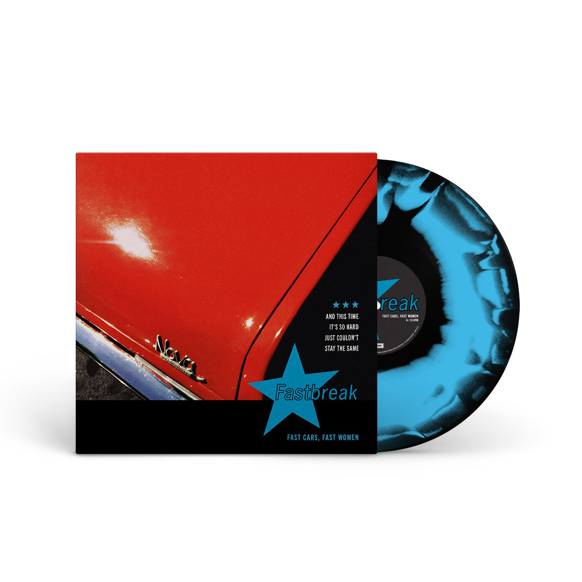 FASTBREAK "Fast Cars, Fast Women" LP BLACK AND BLUE SMASH
