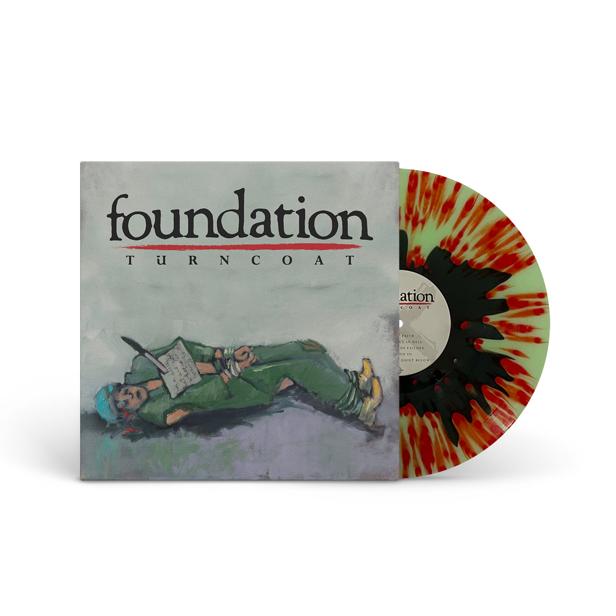 FOUNDATION "Turncoat" 12" BLACK IN CLEAR W RED SPLATTER