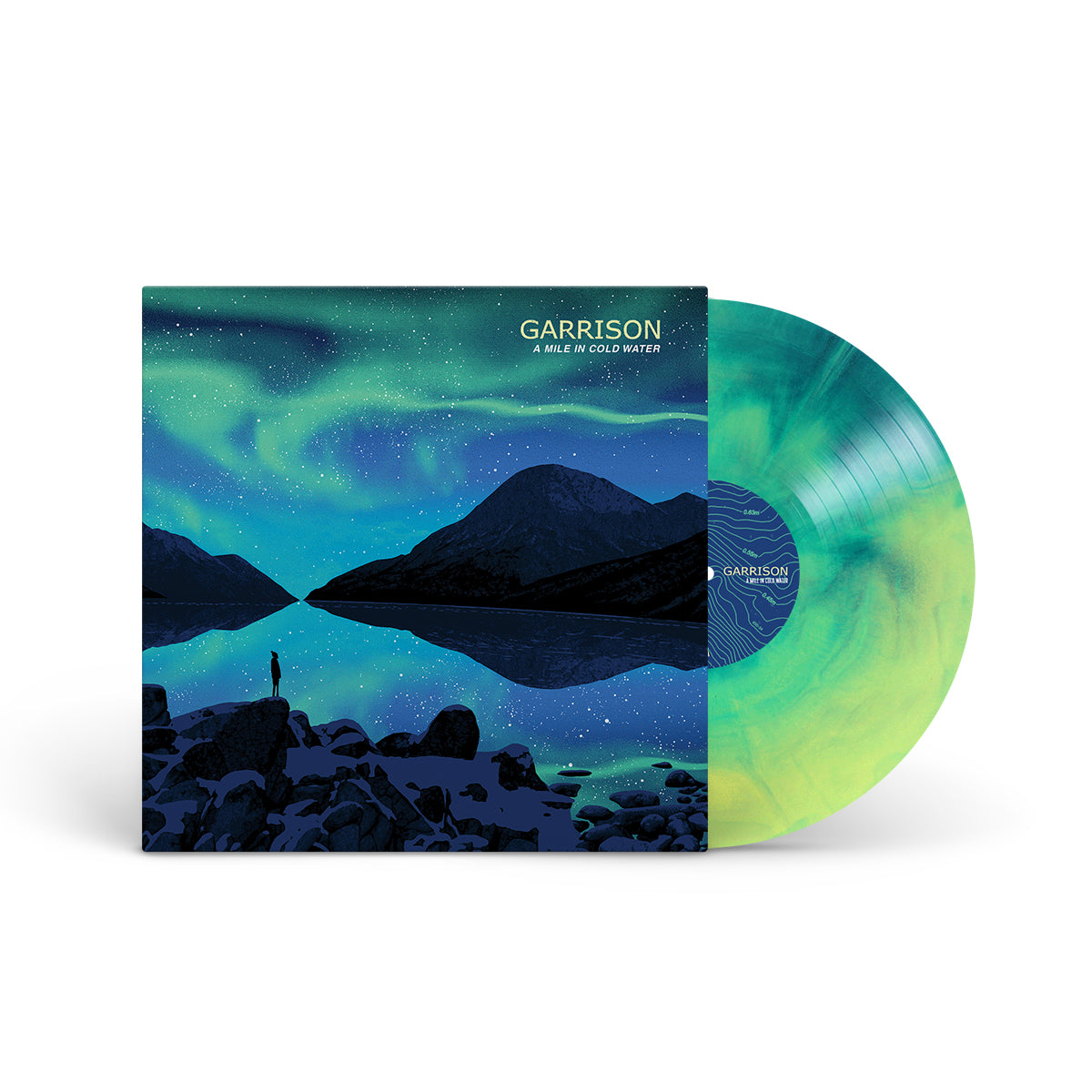 GARRISON "A Mile In Cold Water" LP YELLOW & BLUE GALAXY