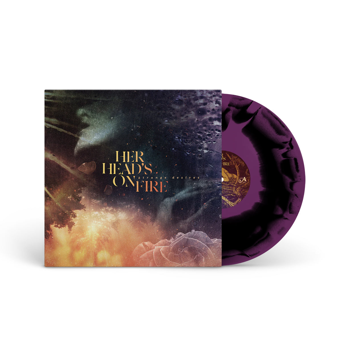 HER HEAD'S ON FIRE "Strange Desires" LP BLACK PURPLE SMASH