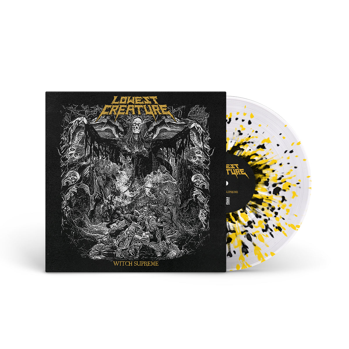 LOWEST CREATURE "Witch Supreme" LP CLEAR W YELLOW & BLACK SPLATTER