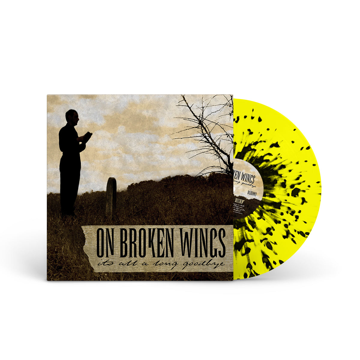 ON BROKEN WINGS "It's All A Long Goodbye" LP LIGHT YELLOW W BLACK SPLATTER