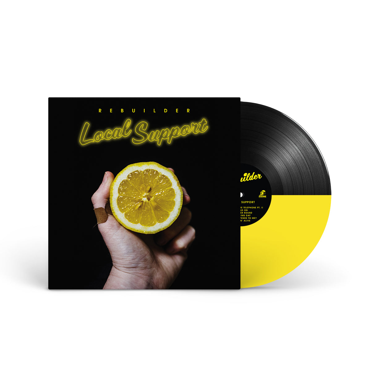 REBUILDER "Local Support" LP HALF YELLOW HALF BLACK