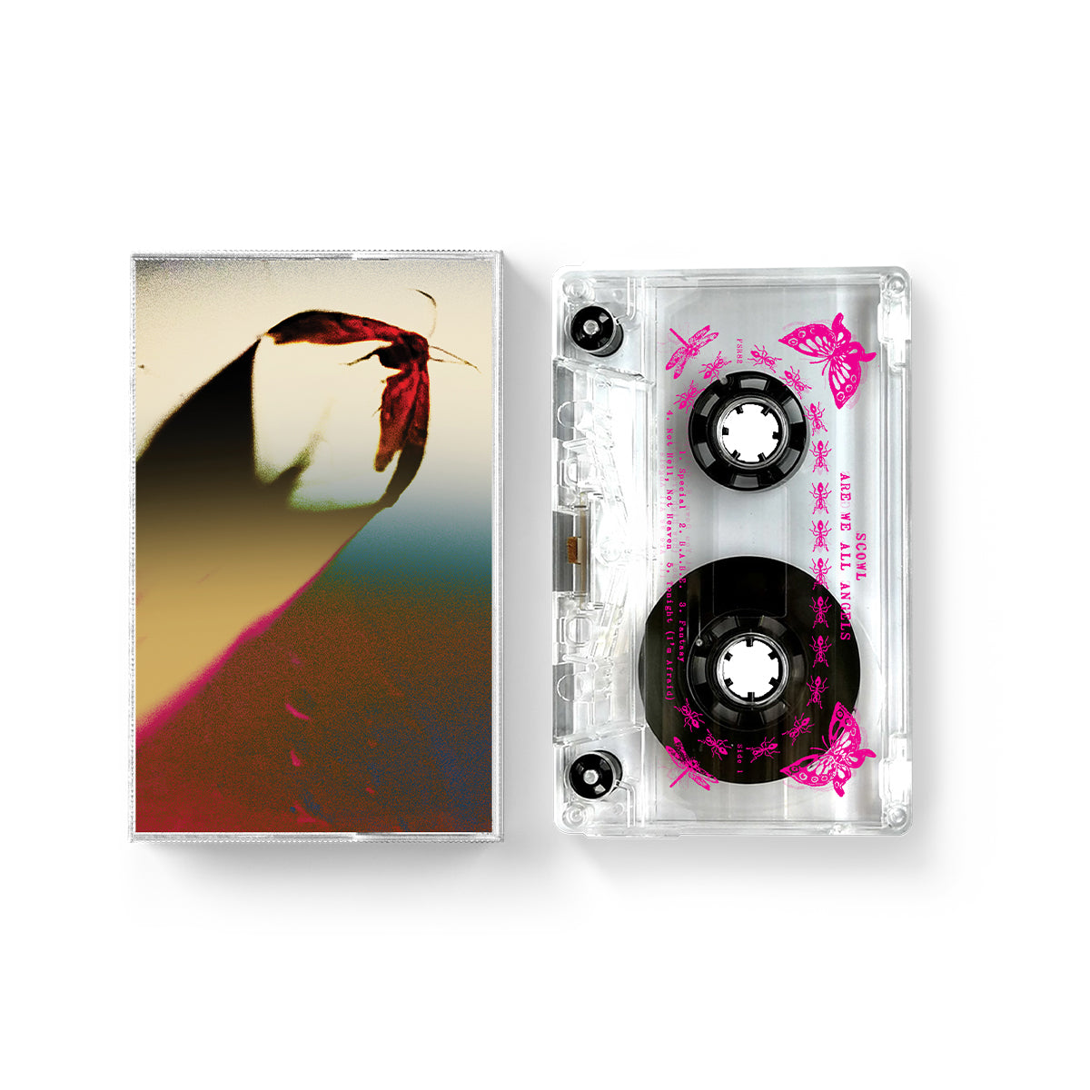 SCOWL "Are We All Angels" Tape CLEAR W HOT PINK INK