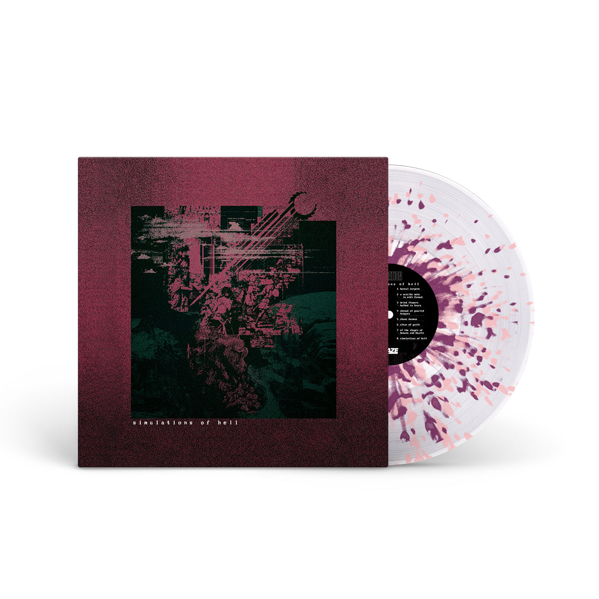 SERRATION "Simulations Of Hell" LP CLEAR W WHITE & PURPLE SPLATTER