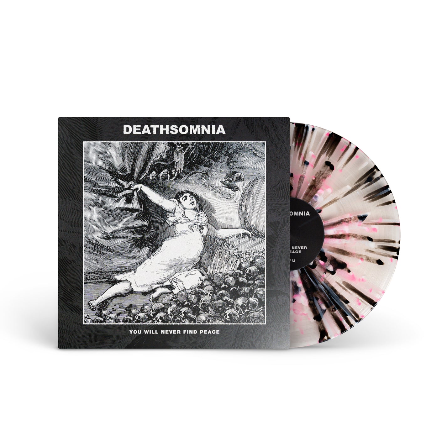 DEATHSOMNIA "You Will Never Find Peace" LP CLEAR W PINK WHITE BLACK SPLATTER (180G)