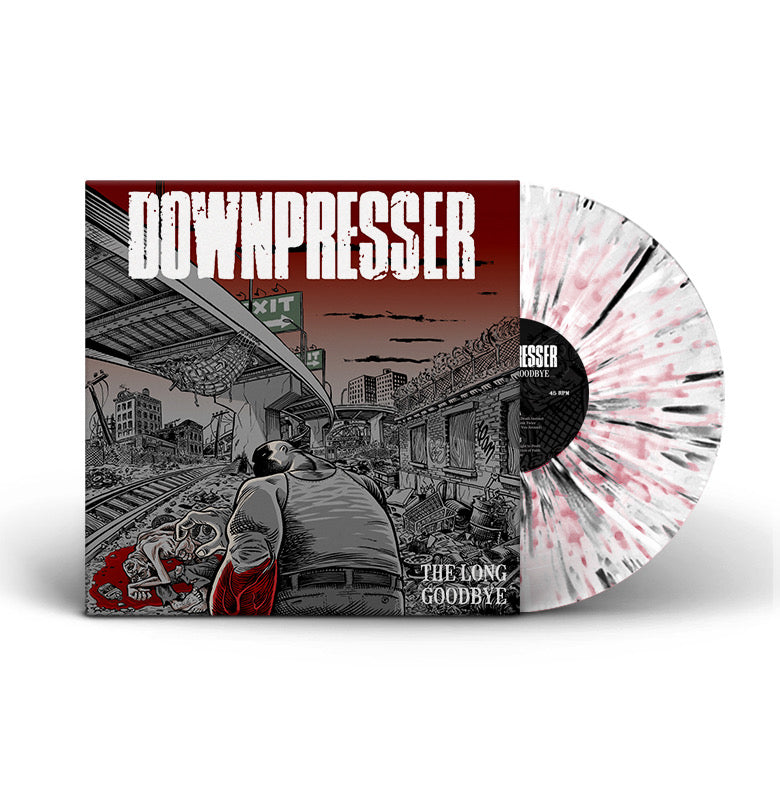 DOWNPRESSER "The Long Goodbye " LP CLEAR W OXBLOOD - BLACK & SILVER SPLATTER