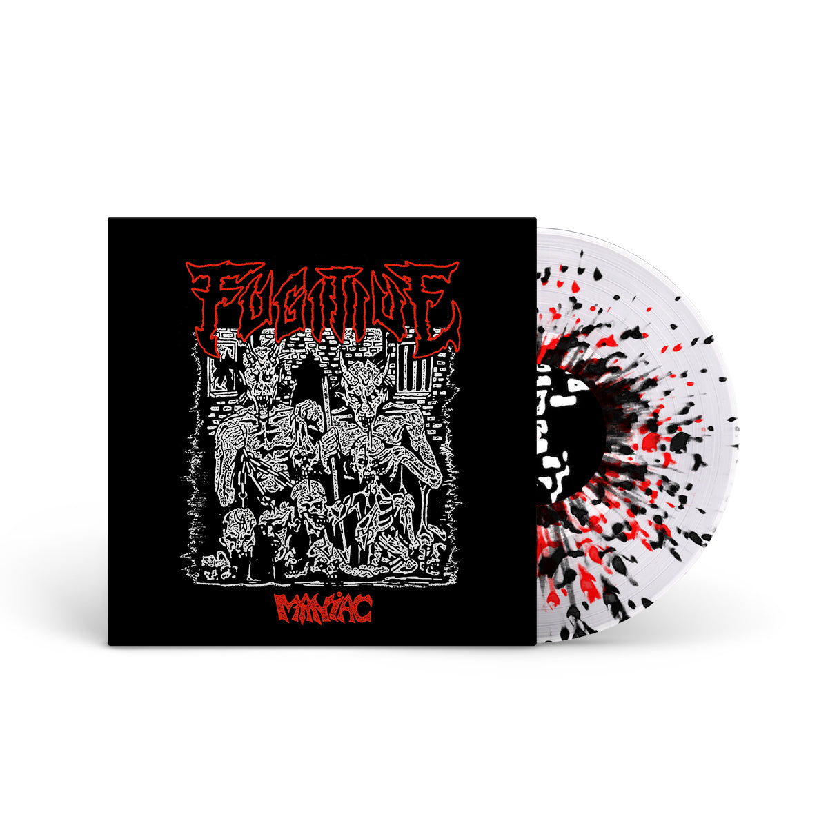 FUGITIVE "Maniac" 12" ULTRA CLEAR W RED & BLACK SPLATTER
