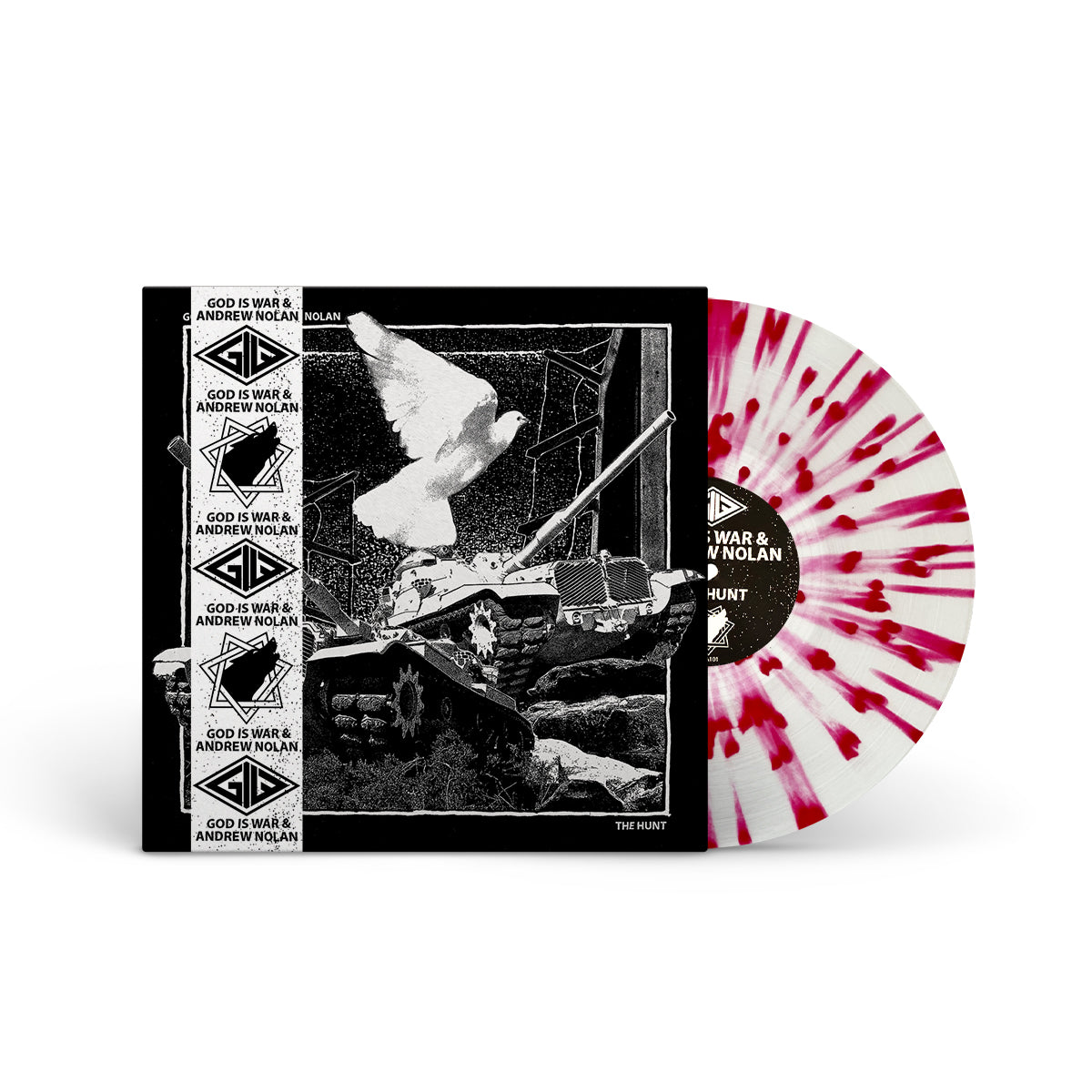 GOD IS WAR & ANDREW NOLAN "The Hunt" LP CLEAR W RED SPLATTER