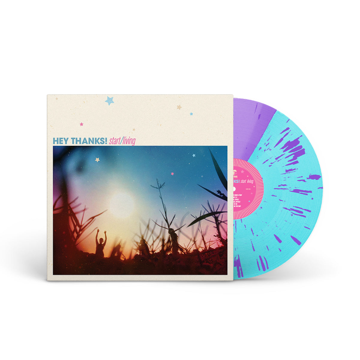 HEY THANKS! "Start/Living" LP BLUE VIOLET W BLUE SPLATTER