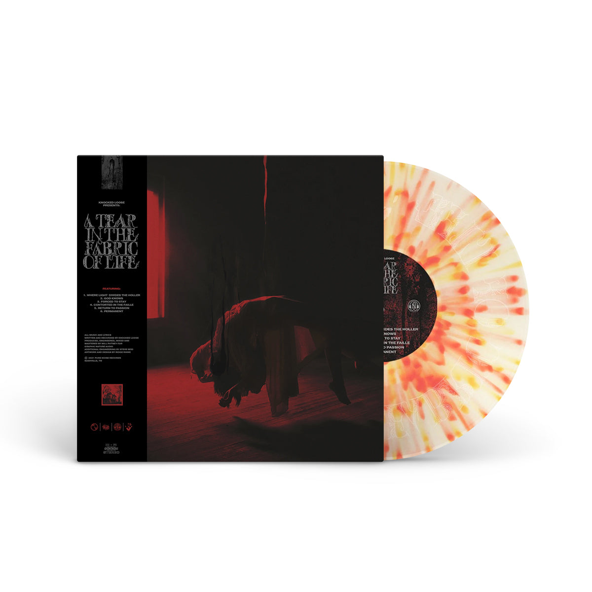 KNOCKED LOOSE "A Tear In The Fabric Of Life" LP CLEAR W HEAVY NEON YELLOW & RED SPLATTER