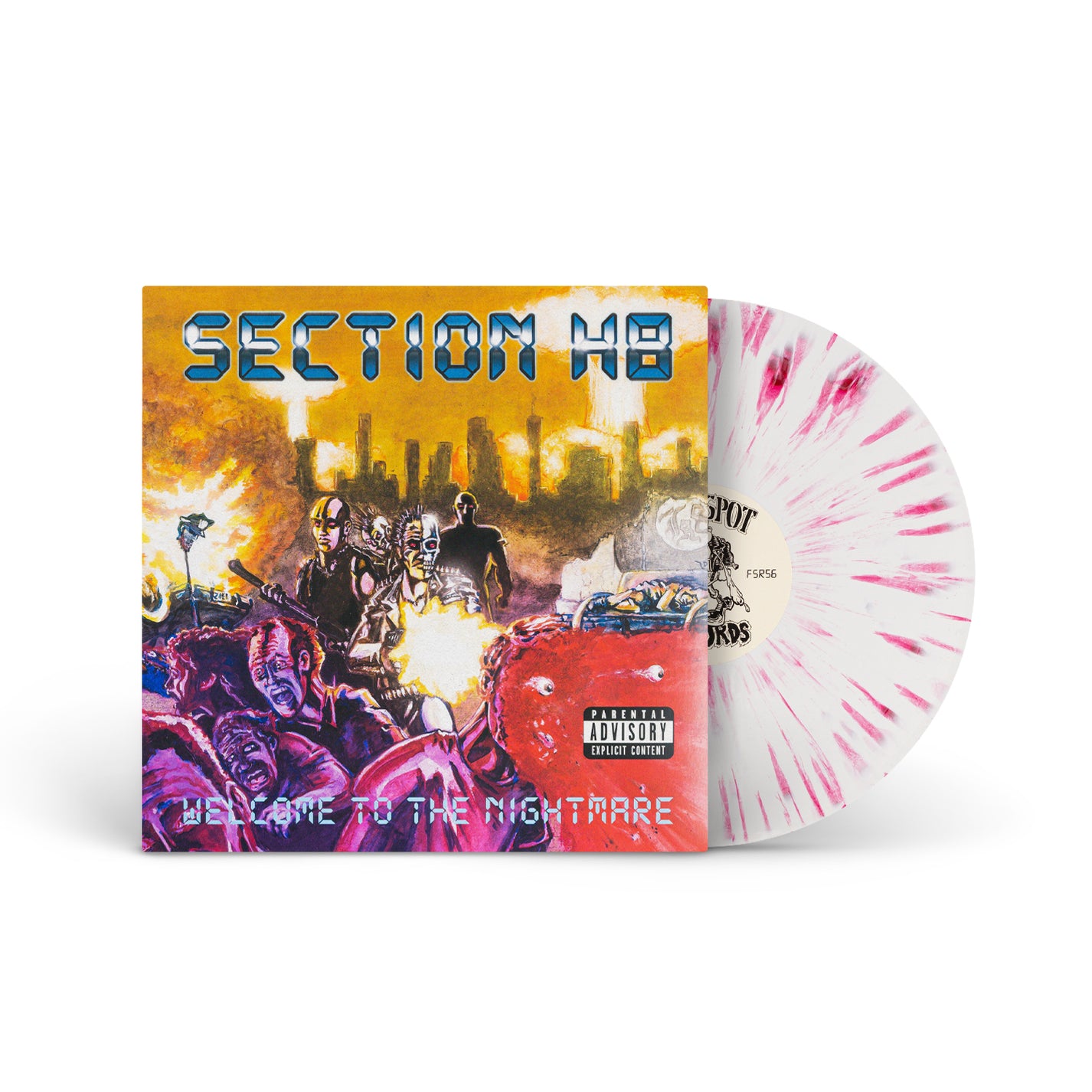SECTION H8 "Welcome To The Nightmare" LP WHITE W RED SPLATTER (EVIL GREED EXCLUSIVE)