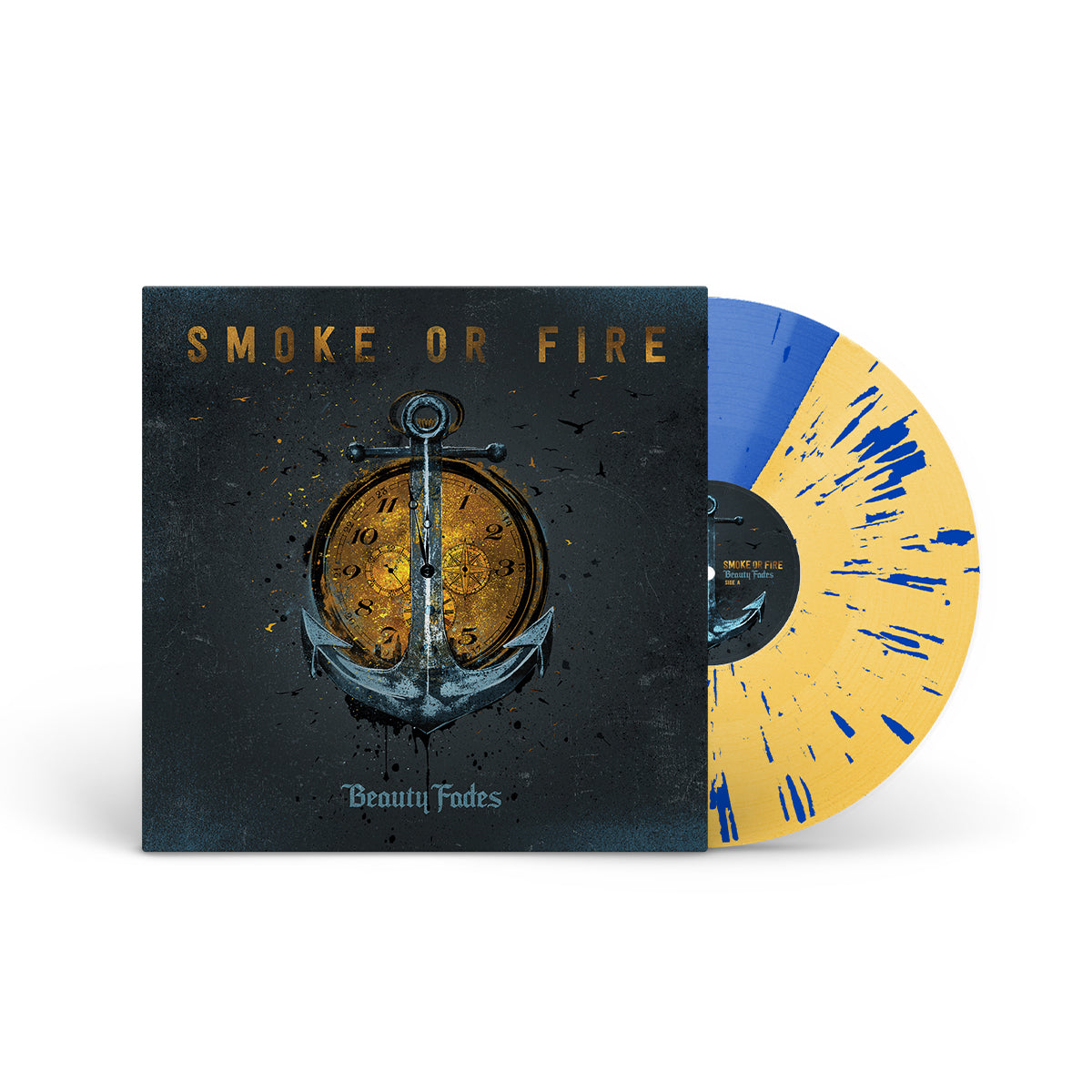 SMOKE OR FIRE "Beauty Fades" LP BLUE CLEAR GOLD W BLUE SPLATTER