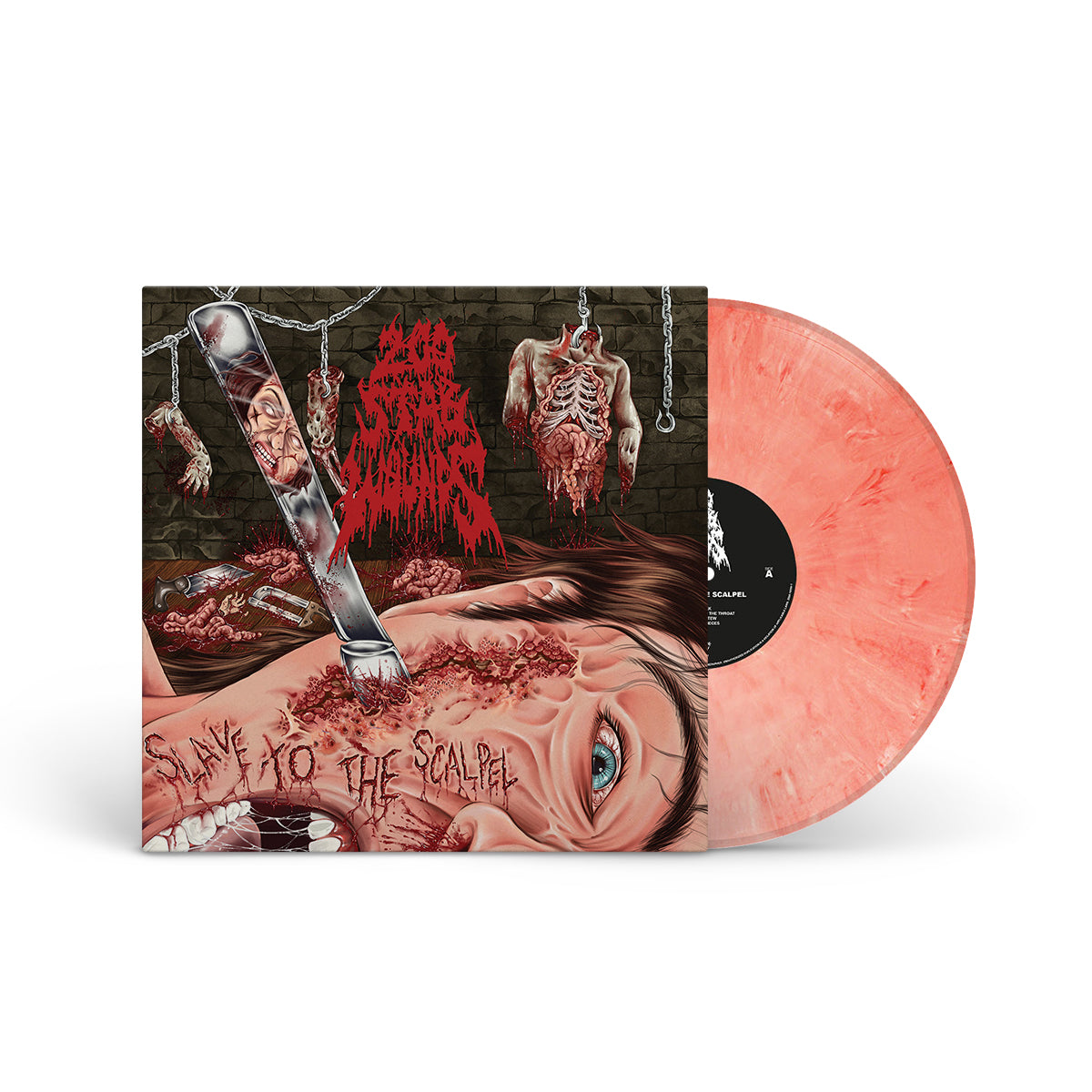 200 STAB WOUNDS &quot;Slave To The Scalpel&quot; LP ROSY FLESH MARBLED (EVIL GREED EXCLUSIVE)