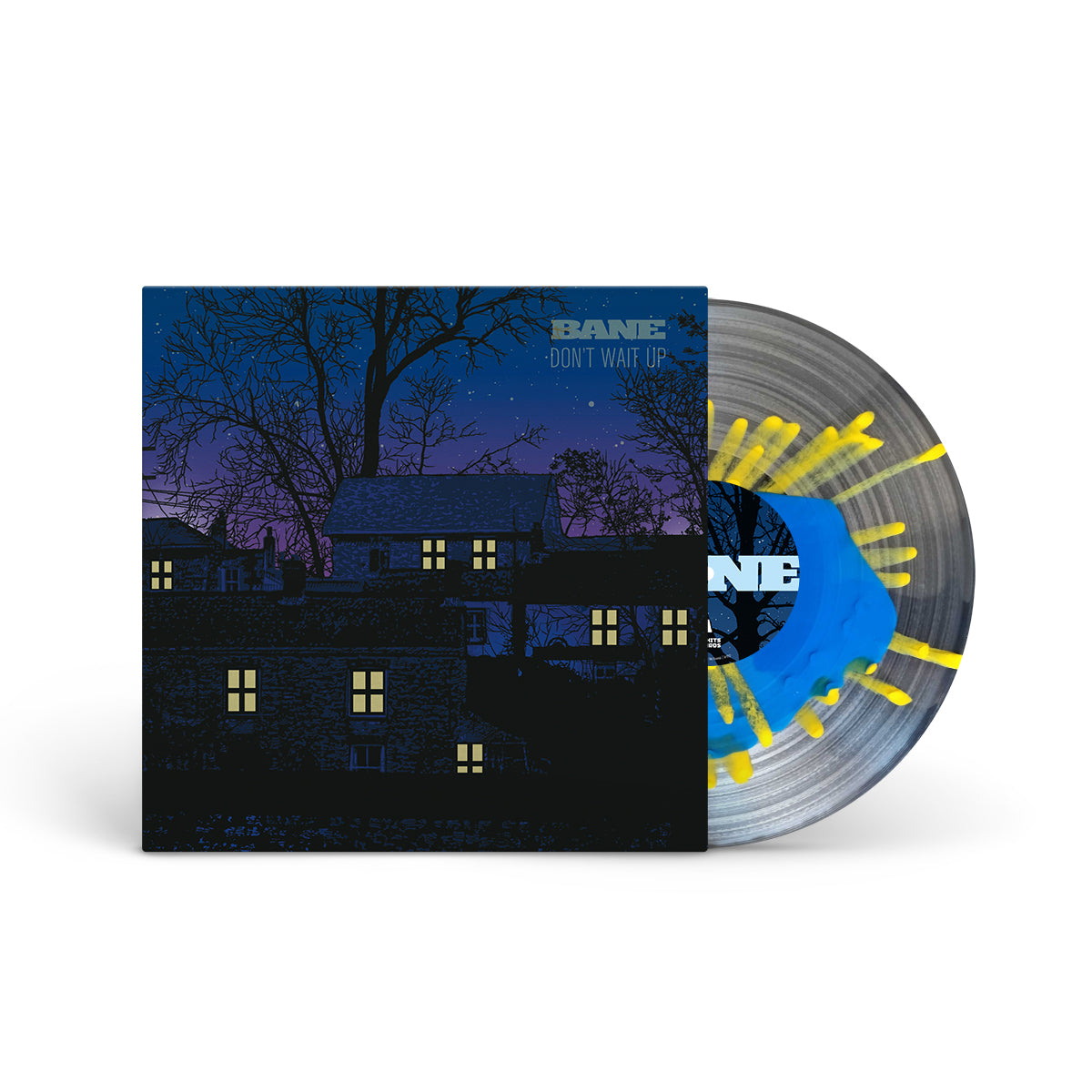 BANE &quot;Don&#39;t Wait Up (10th Anniversary Edition)&quot; LP CLEAR W BLUE BLOB AND YELLOW SPLATTER