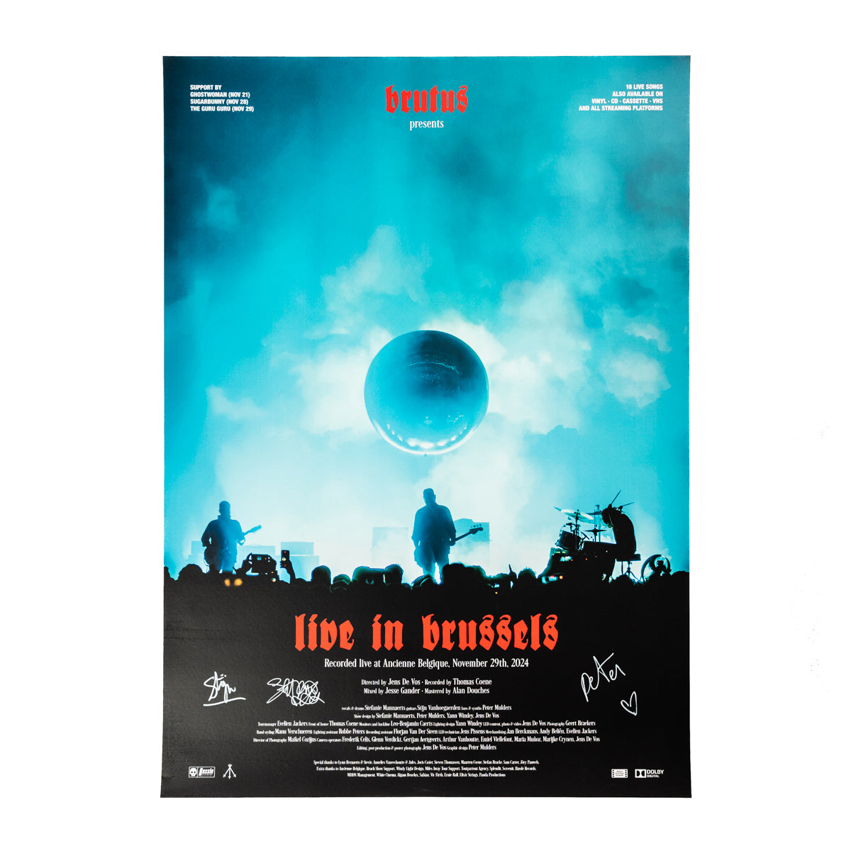 BRUTUS &quot;Live In Brussels&quot; Poster SIGNED