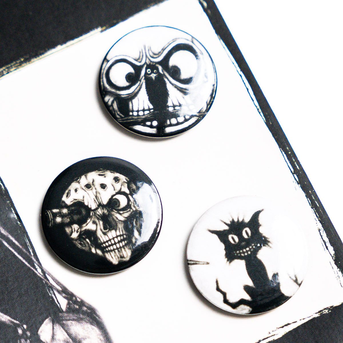 CRIPPLED BLACK PHOENIX "Sceaduhelm" Button Badge Set