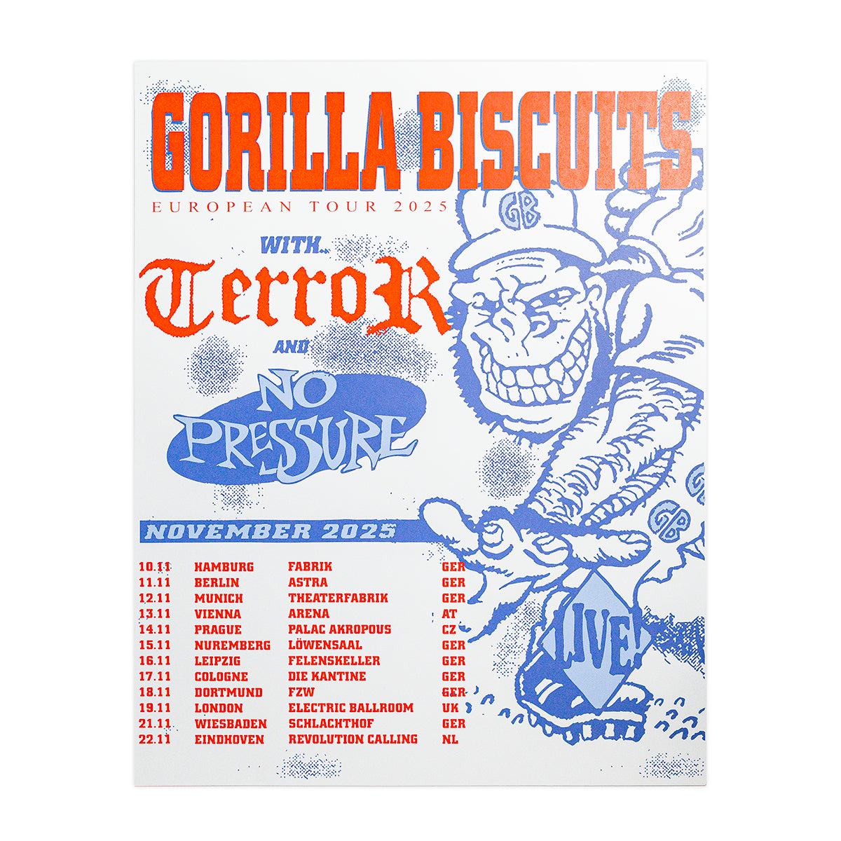 GORILLA BISCUITS &quot;Euro Tour 2025&quot; Poster