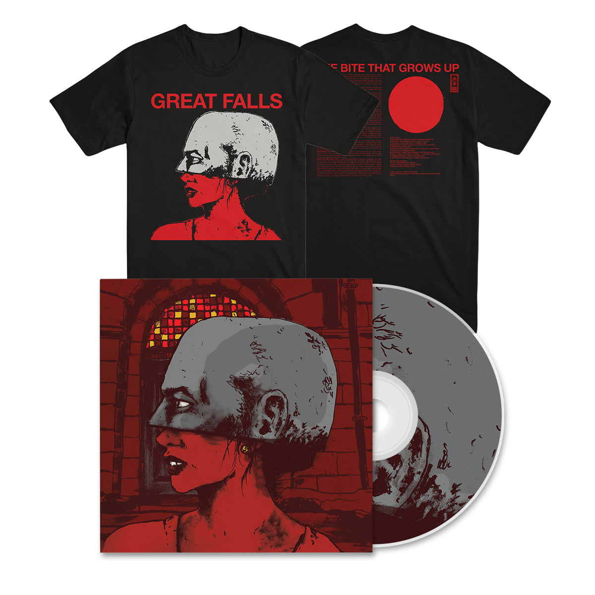 GREAT FALLS "The Bite That Grows Up" CD + T-Shirt Bundle