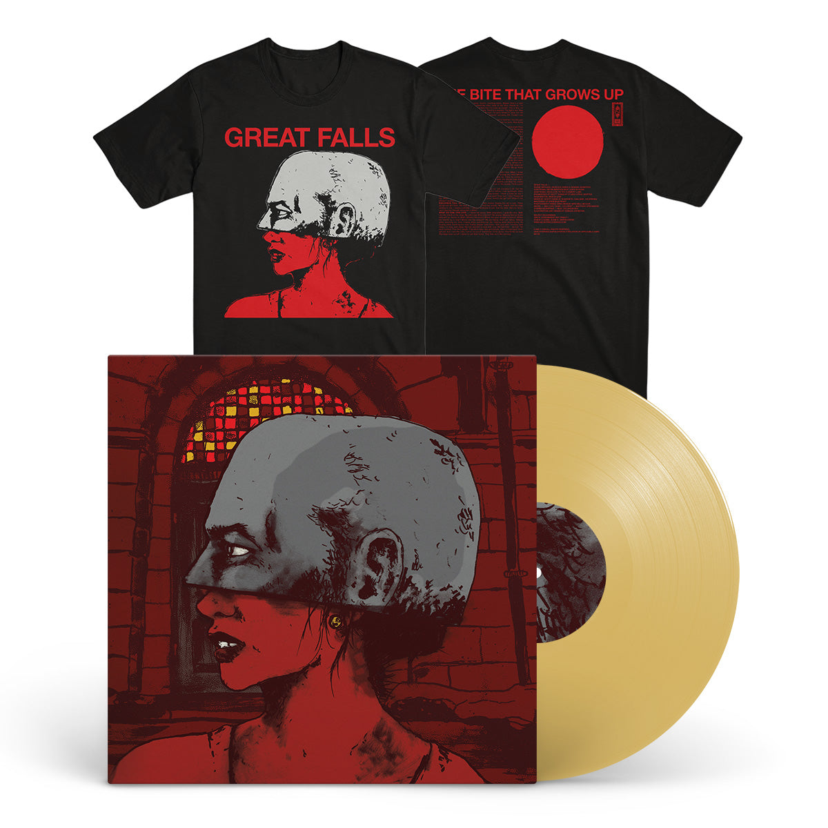 GREAT FALLS "The Bite That Grows Up" LP + T-Shirt Bundle