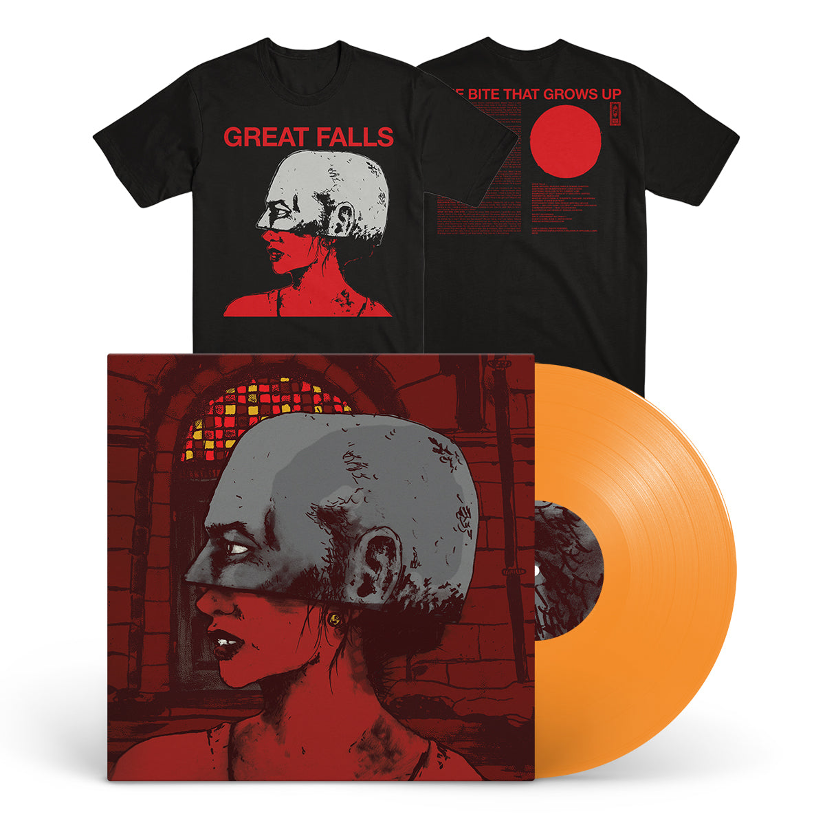 GREAT FALLS "The Bite That Grows Up" LP + T-Shirt Bundle
