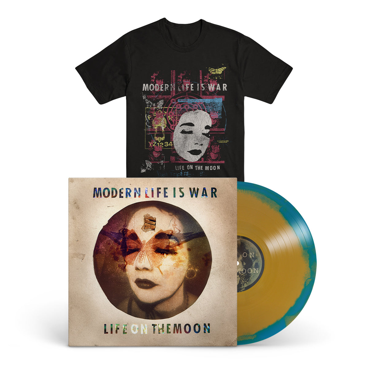 MODERN LIFE IS WAR &quot;Life On The Moon&quot; LP + T-Shirt Bundle GOLDEN MOON