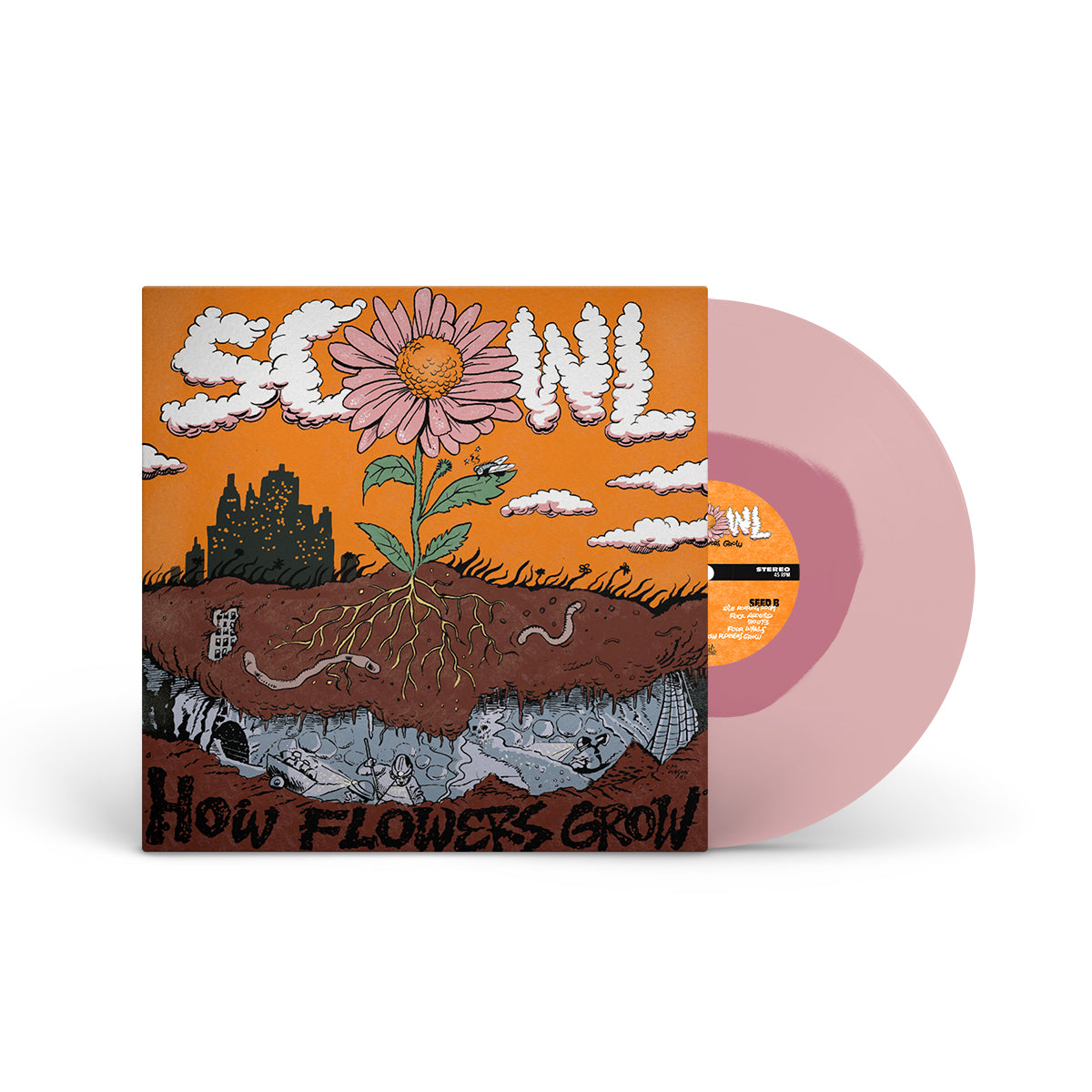 SCOWL &quot;How Flowers Grow&quot; LP RED IN LIGHT PINK