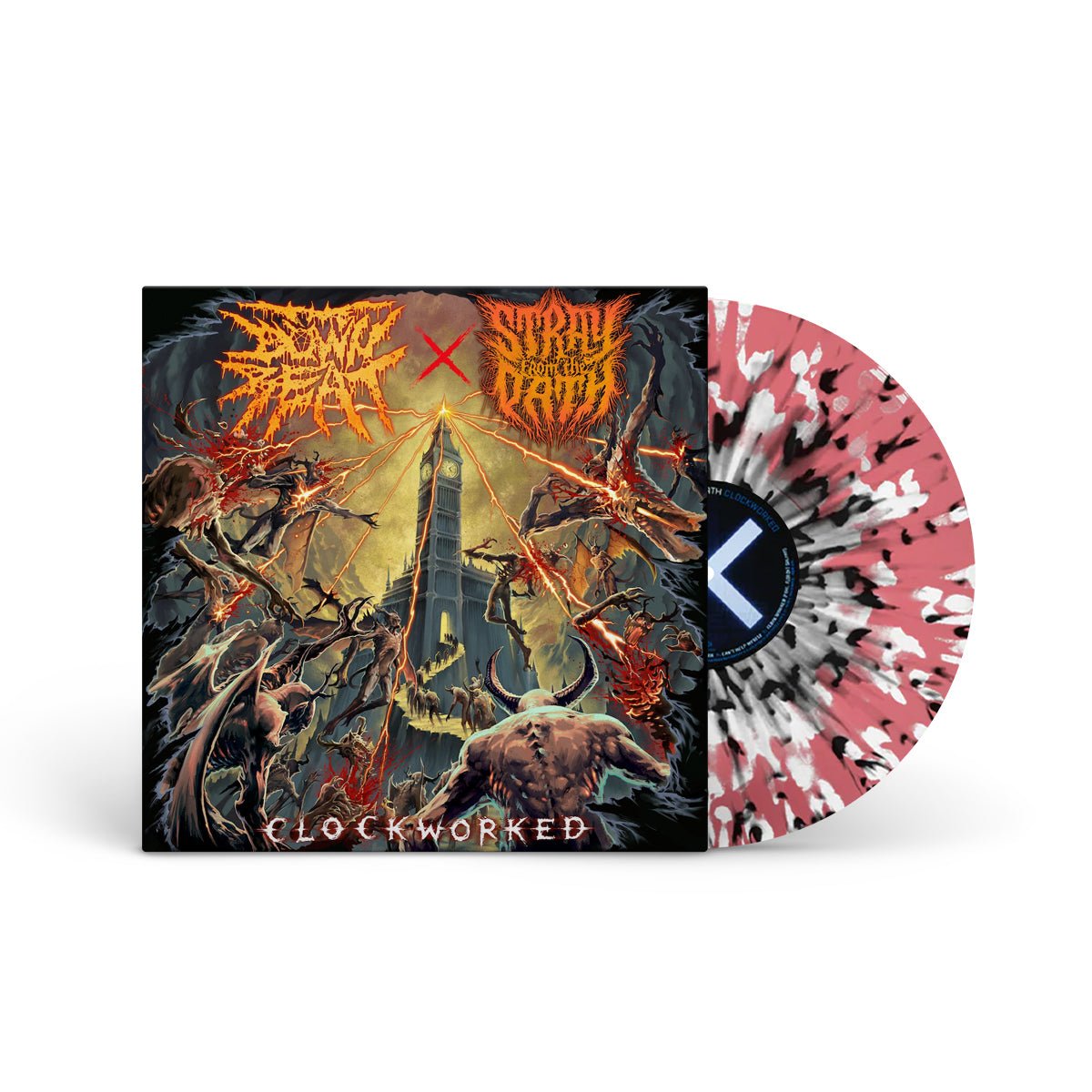 STRAY FROM THE PATH "Clockworked (Downbeat Edition)" LP RED WHITE BLACK SPLATTER