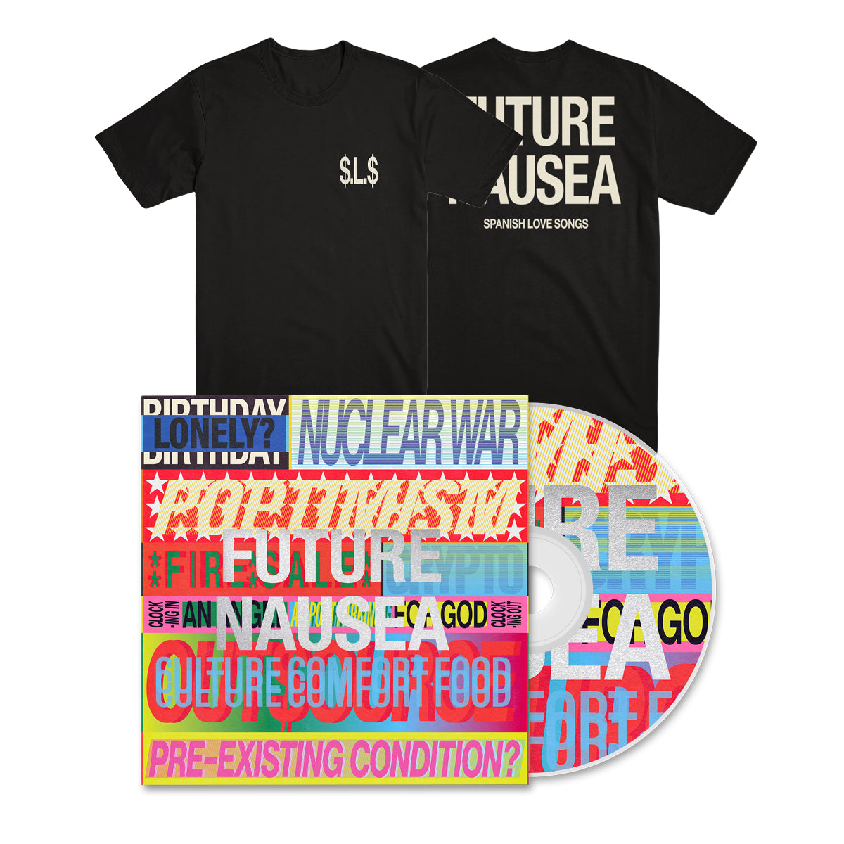 SPANISH LOVE SONGS "Future Nausea" CD + T-Shirt Bundle