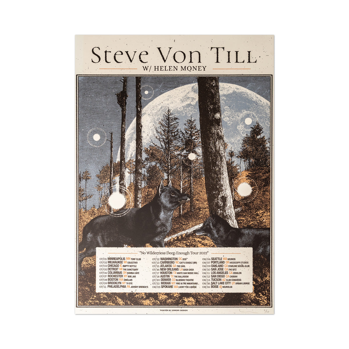 STEVE VON TILL &quot;Euro Tour 2022 &amp; 2023&quot; Screenprinted Poster Bundle