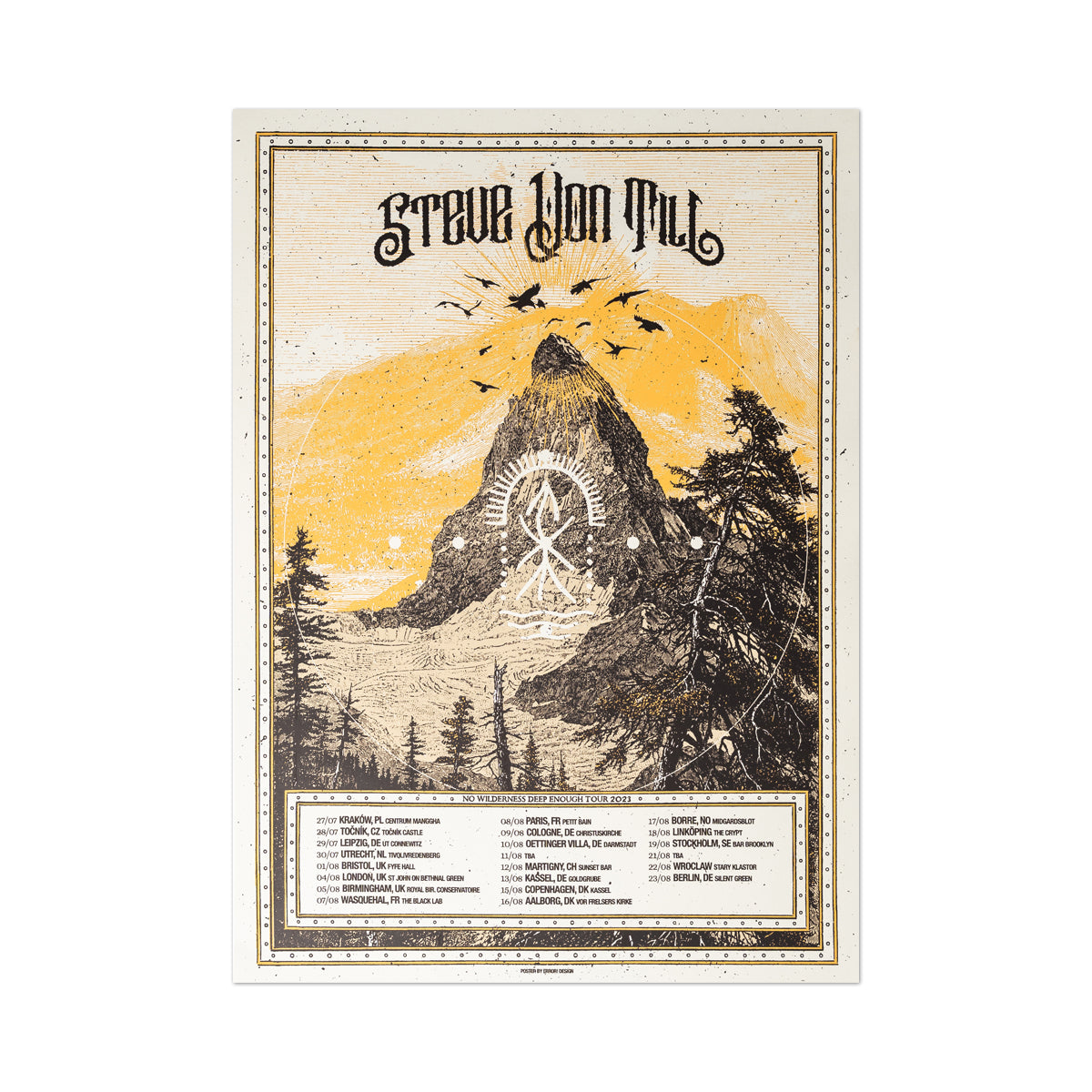 STEVE VON TILL &quot;Euro Tour 2022 &amp; 2023&quot; Screenprinted Poster Bundle
