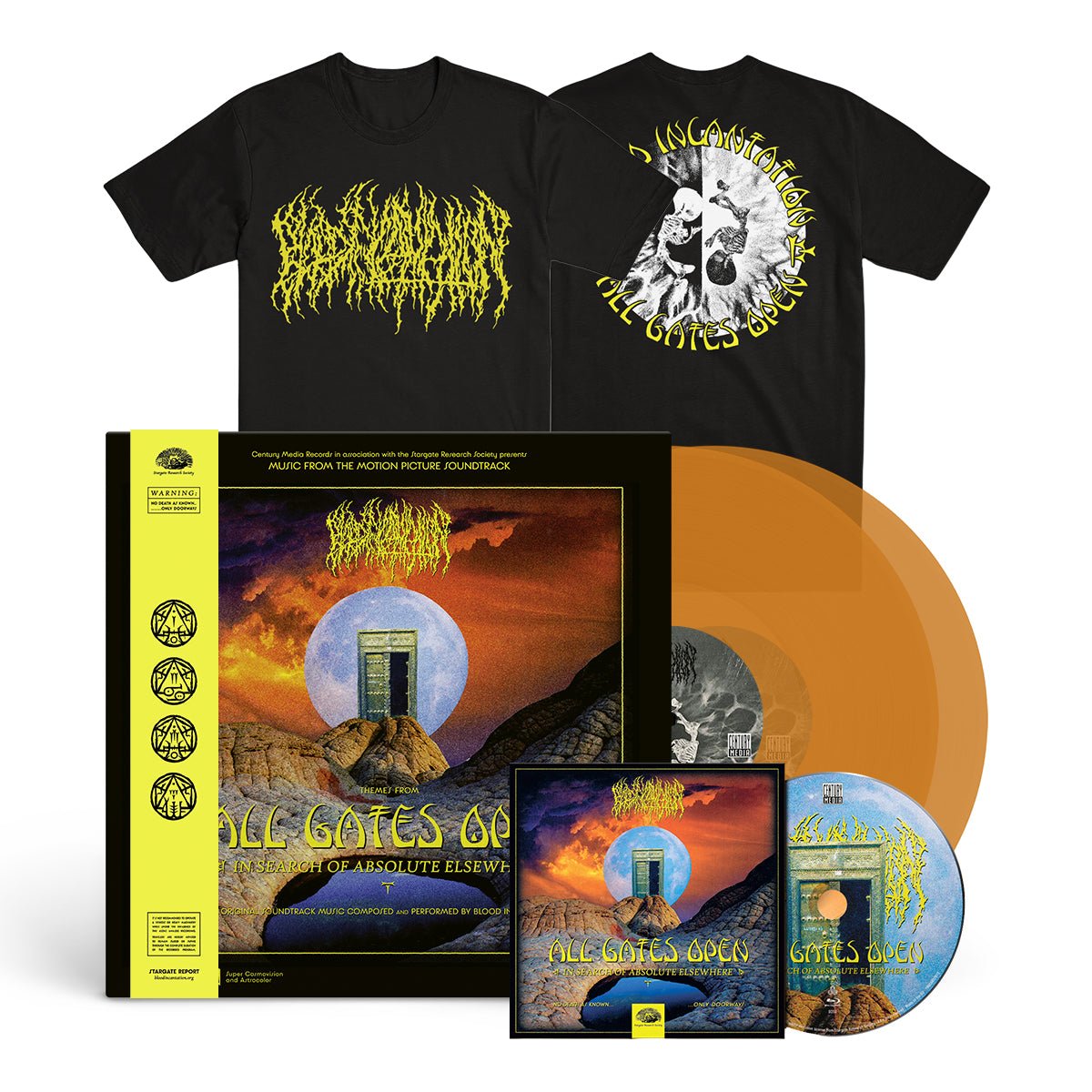 BLOOD INCANTATION "All Gates Open" 2xLP + Blu - Ray + T-Shirt Bundle - Evil Greed