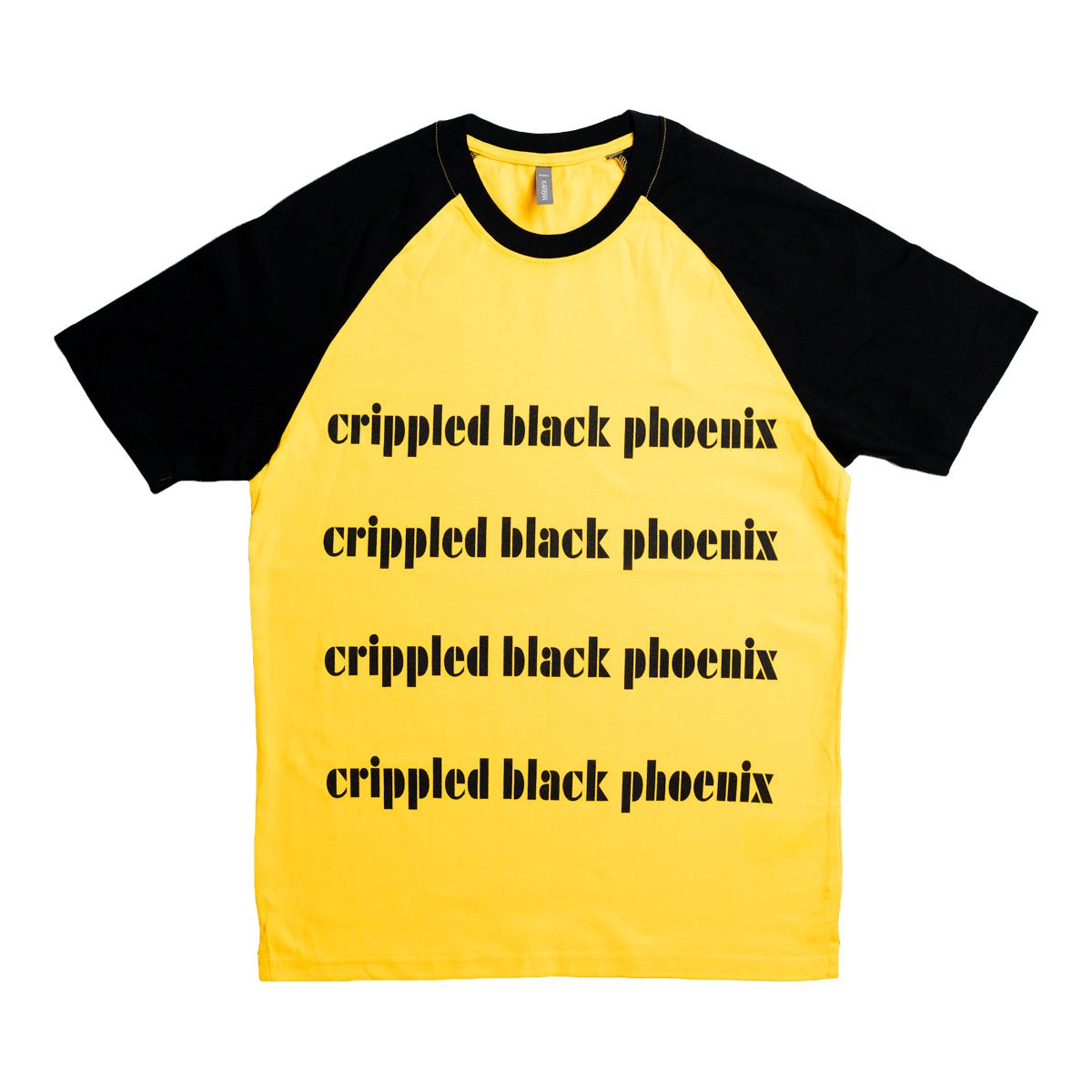 CRIPPLED BLACK PHOENIX "Record Village" Baseball T-Shirt - Evil Greed