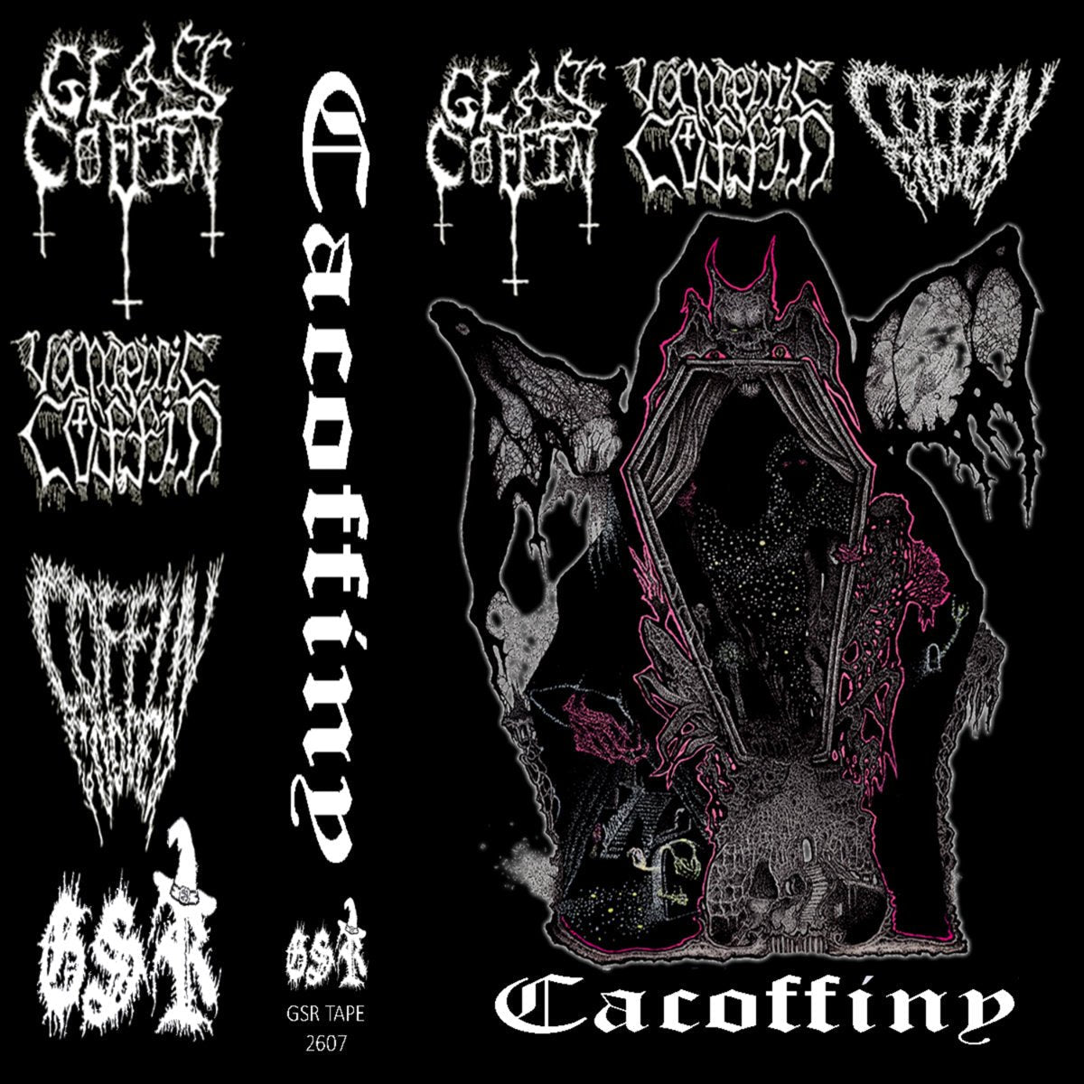 GLASS COFFIN / VAMPIRIC COFFIN / COFFIN FODDER "Cacoffiny" Tape - Evil Greed