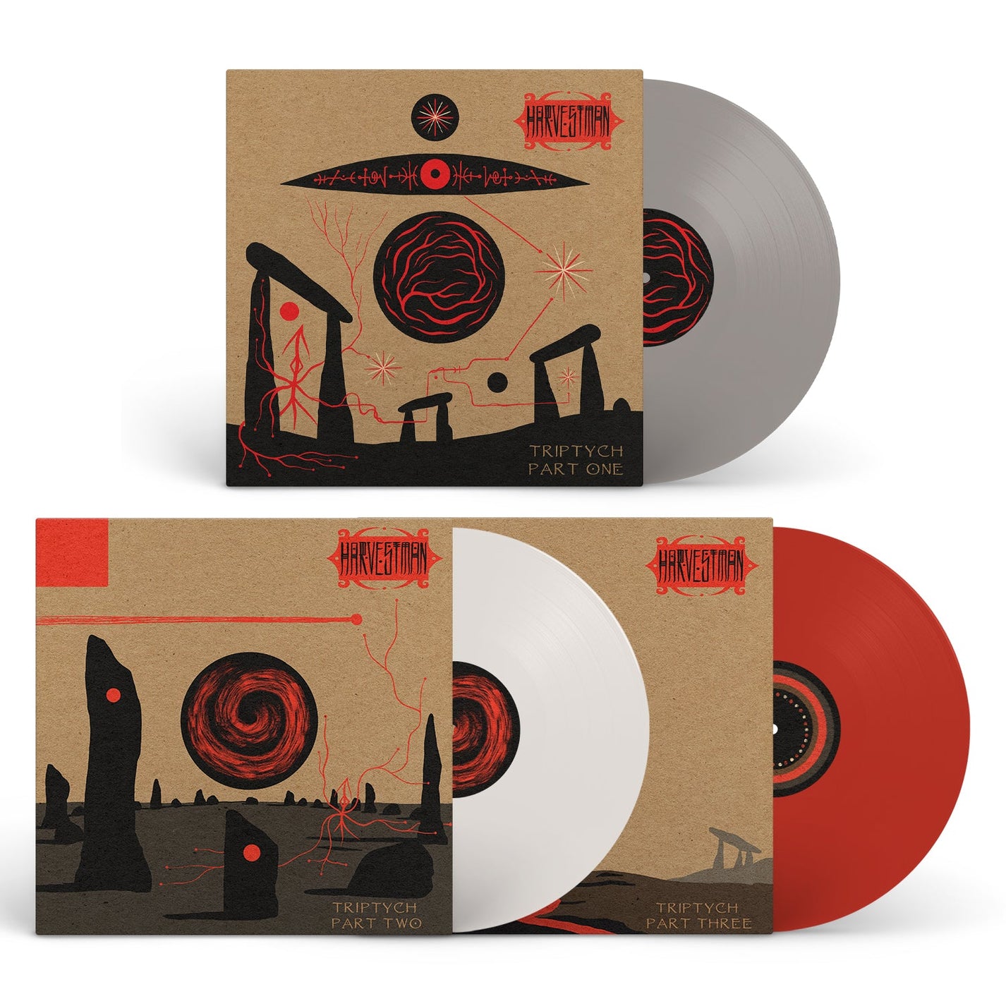 HARVESTMAN "Triptych: Part One - Three" LP Bundle - Evil Greed