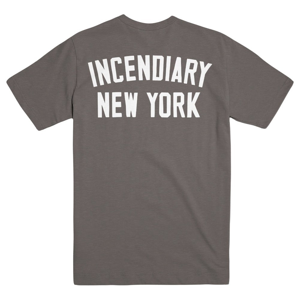 INCENDIARY "Product Of New York - Grey" T-Shirt - Evil Greed
