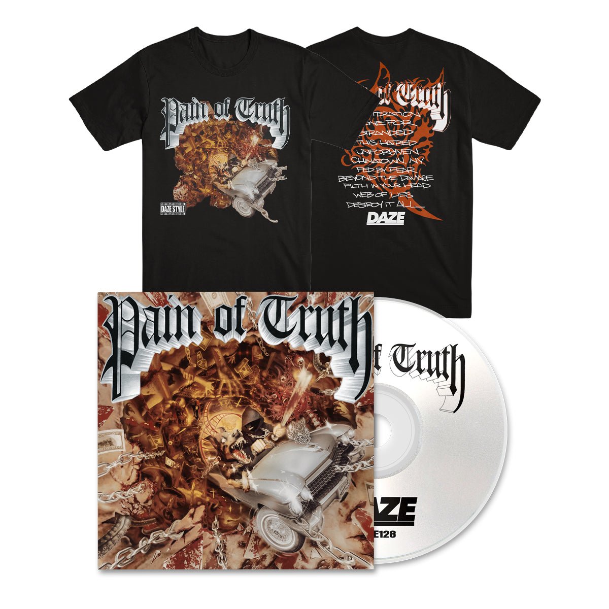 PAIN OF TRUTH "Pain Of Truth" CD + T-Shirt Bundle - Evil Greed