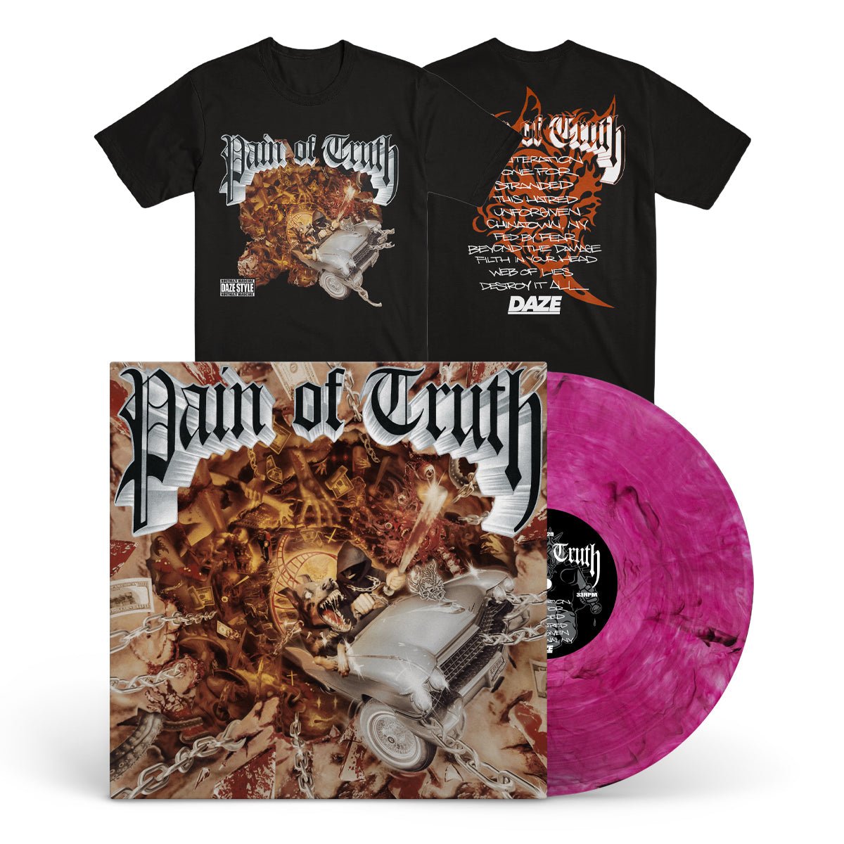 PAIN OF TRUTH "Pain Of Truth" LP + T-Shirt Bundle - Evil Greed