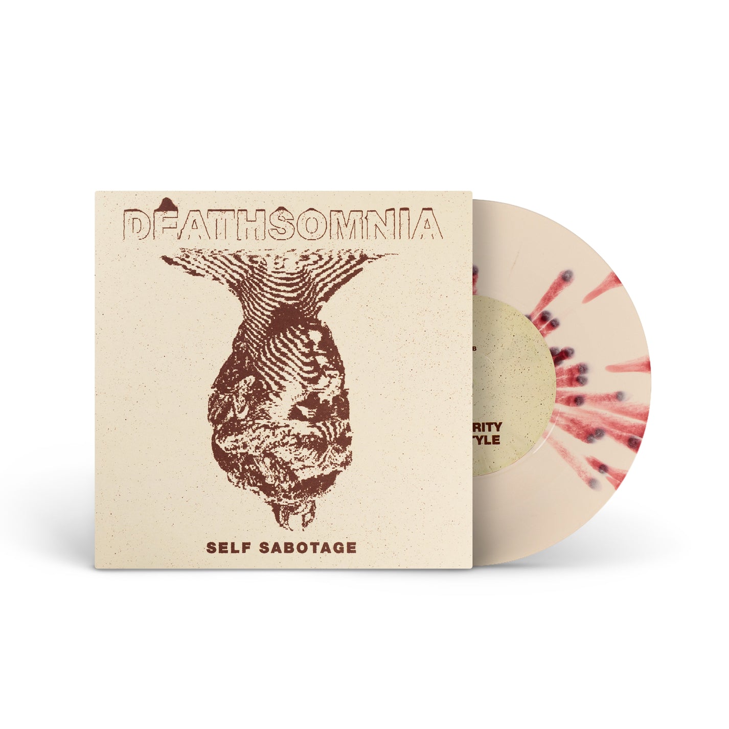 DEATHSOMNIA "Self Sabotage" 7" BONE W OXBLOOD SPLATTER