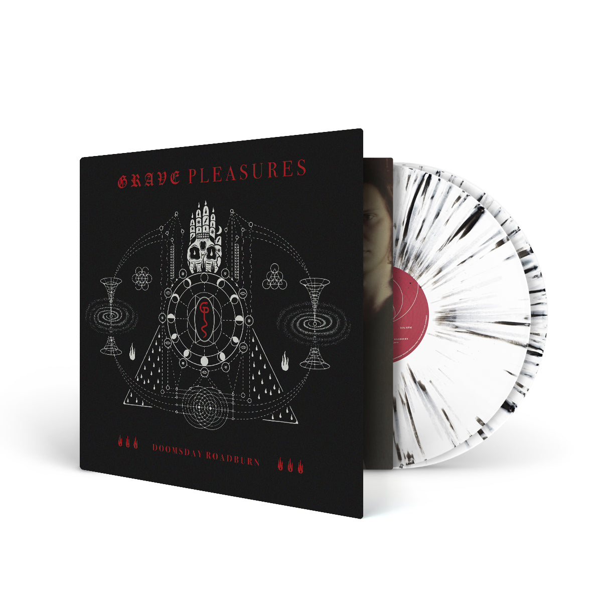 GRAVE PLEASURES "Doomsday Roadburn" 2xLP WHITE W BLACK SPLATTER