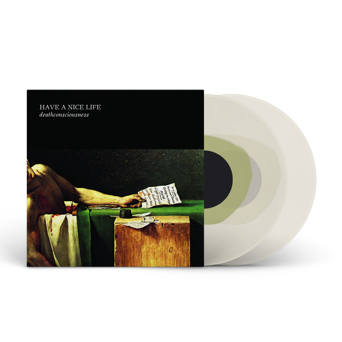 HAVE A NICE LIFE &quot;Deathconsciousness&quot; 2xLP OLIVE GREEN INSIDE MILKY CLEAR