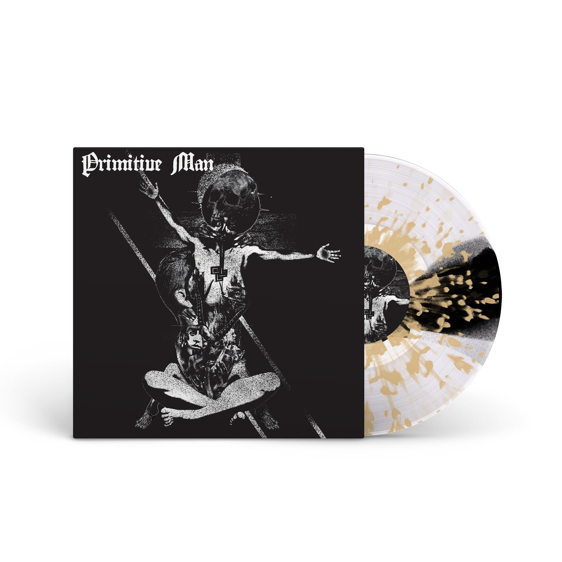 PRIMITIVE MAN &quot;Insurmountable&quot; 12&quot; CLEAR BLACK STRIPED W GOLD SPLATTER