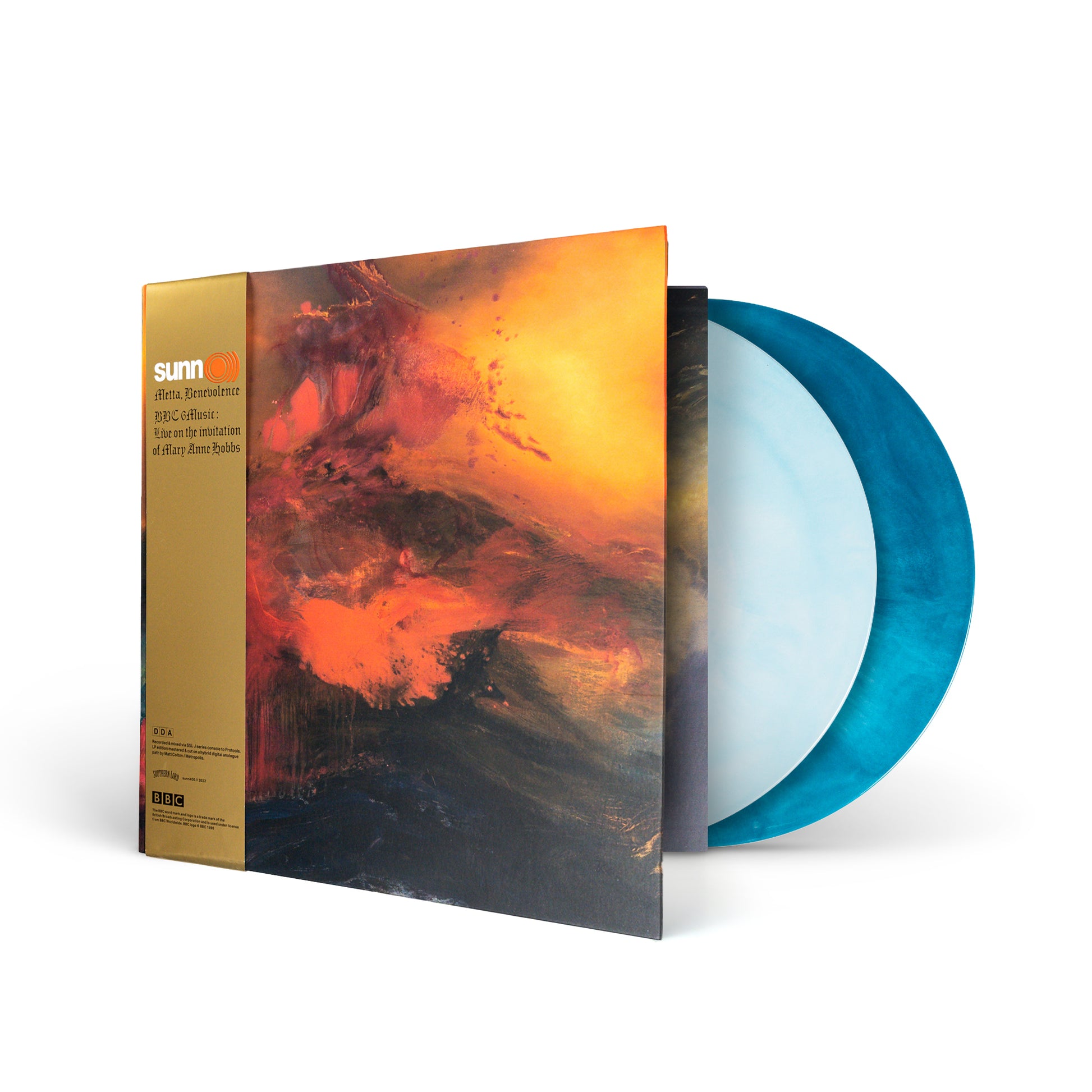 SUNN O))) &quot;Metta, Benevolence BBC6 Live: On The Invitation Of Mary Anne Hobbs&quot; 2xLP AQUA WHITE SWIRL (EG EXCLUSIVE)