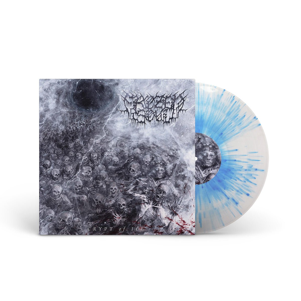 FROZEN SOUL "Crypt Of Ice" LP CLEAR W BLUE SPLATTER