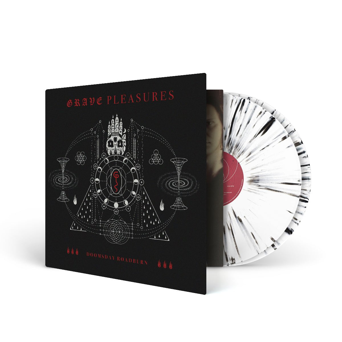 GRAVE PLEASURES "Doomsday Roadburn" 2xLP WHITE W BLACK SPLATTER