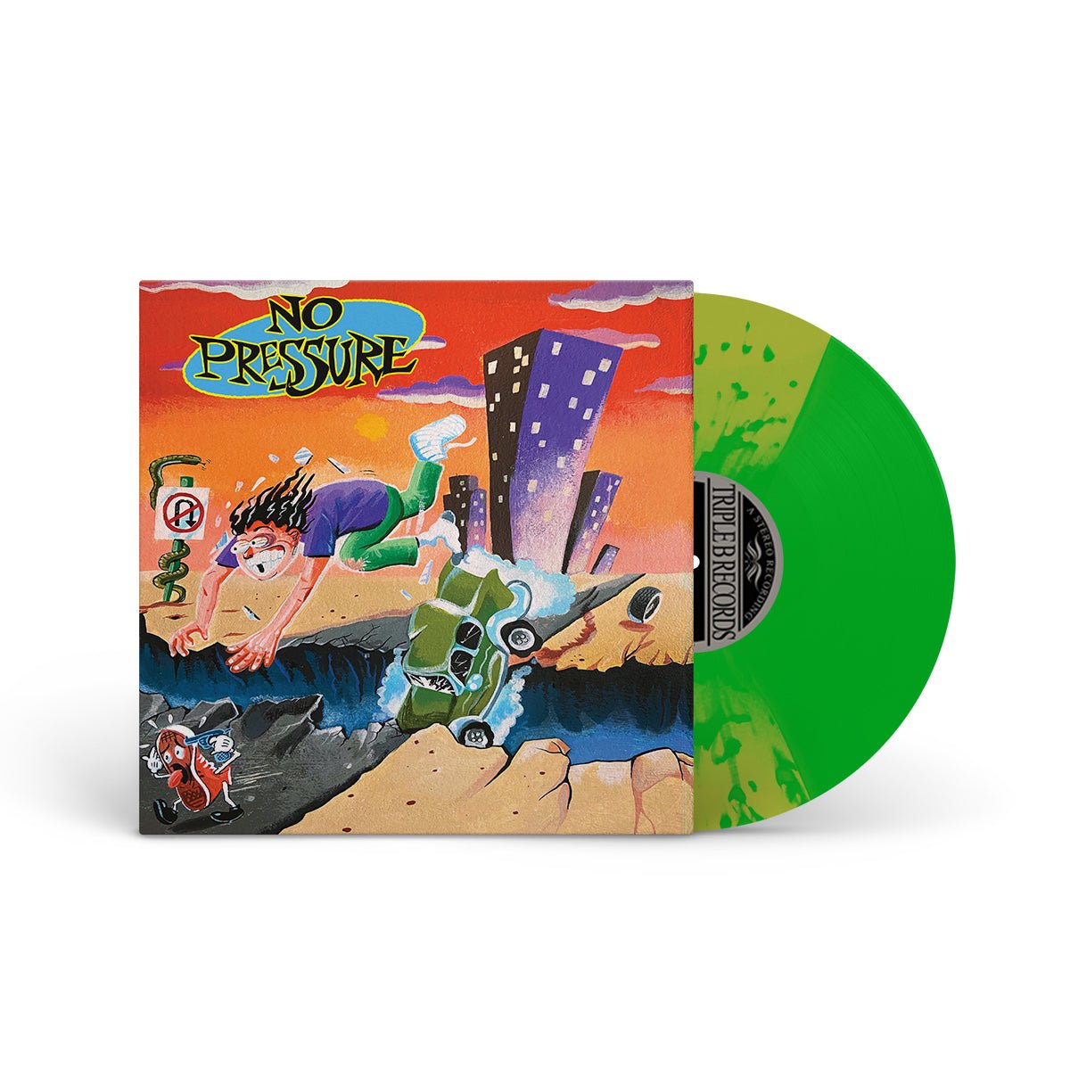 NO PRESSURE "No Pressure" LP NEON GREEN YELLOW SPINNER W NEON GREEN SPLATTER